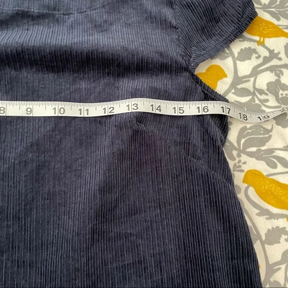 Anthropologie Maeve Navy Tessa Corduroy Flounce Dress EUC Size 2 - Picture 2 of 6